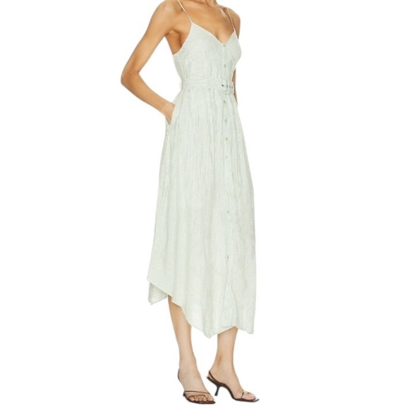 Jonathan Simkhai Sz L Dress Leighton Linen midi Sundress Designer Luxury Preppy - Picture 3 of 10